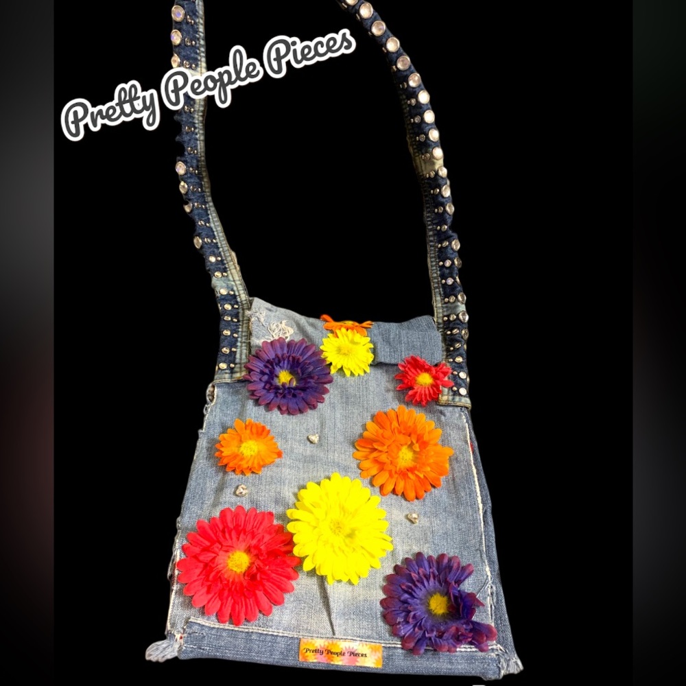 Denim cross body bag